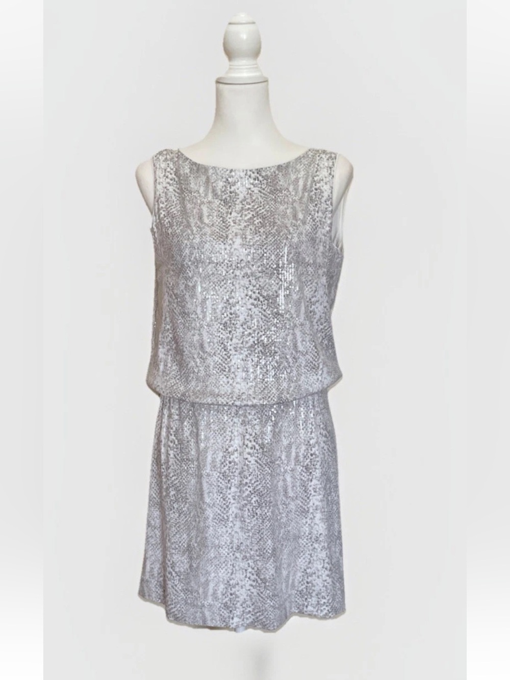 NWT White House Black Market Shimmer Snake Print Sequin Mini Dress Sz S Reg $130
